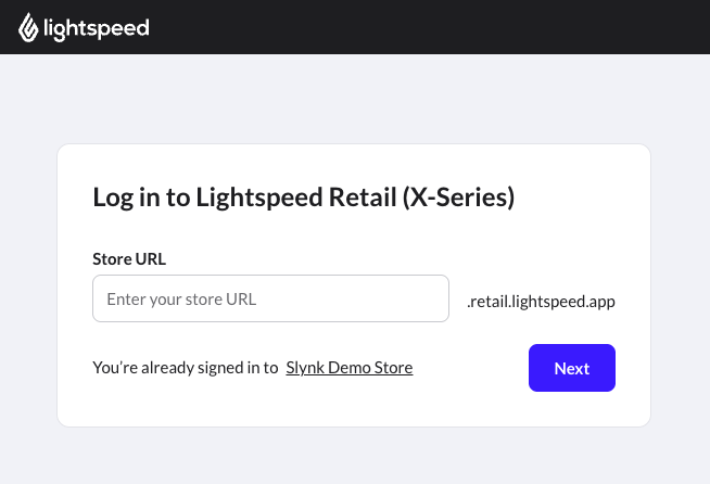 Lightspeed Retail X-Series store URL step